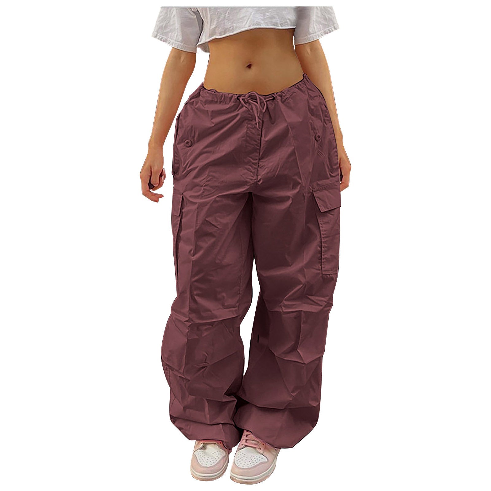 The CargoFlow Pant – Women's Solid Color Drawstring Cargo Trousers - Undefyning Lynes