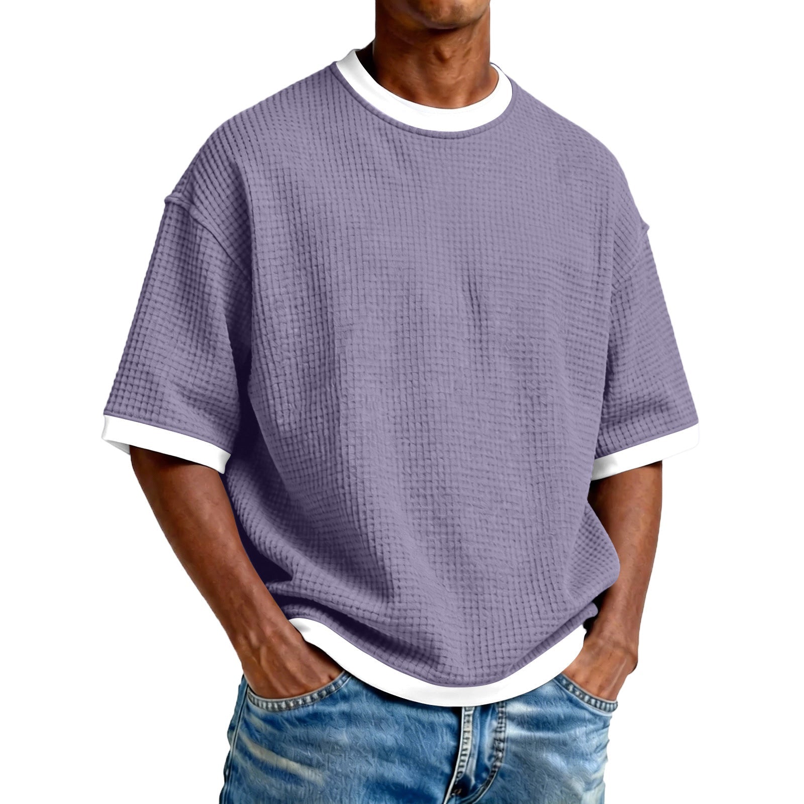 The Contrast Tee – Men's Crew-Neck Contrast-Color Short Sleeve T-Shirt - Undefyning Lynes