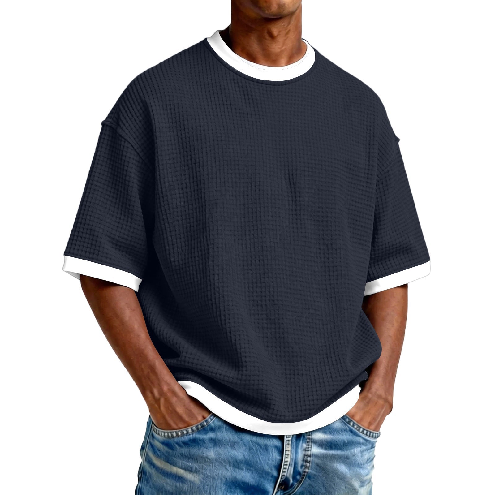The Contrast Tee – Men's Crew-Neck Contrast-Color Short Sleeve T-Shirt - Undefyning Lynes