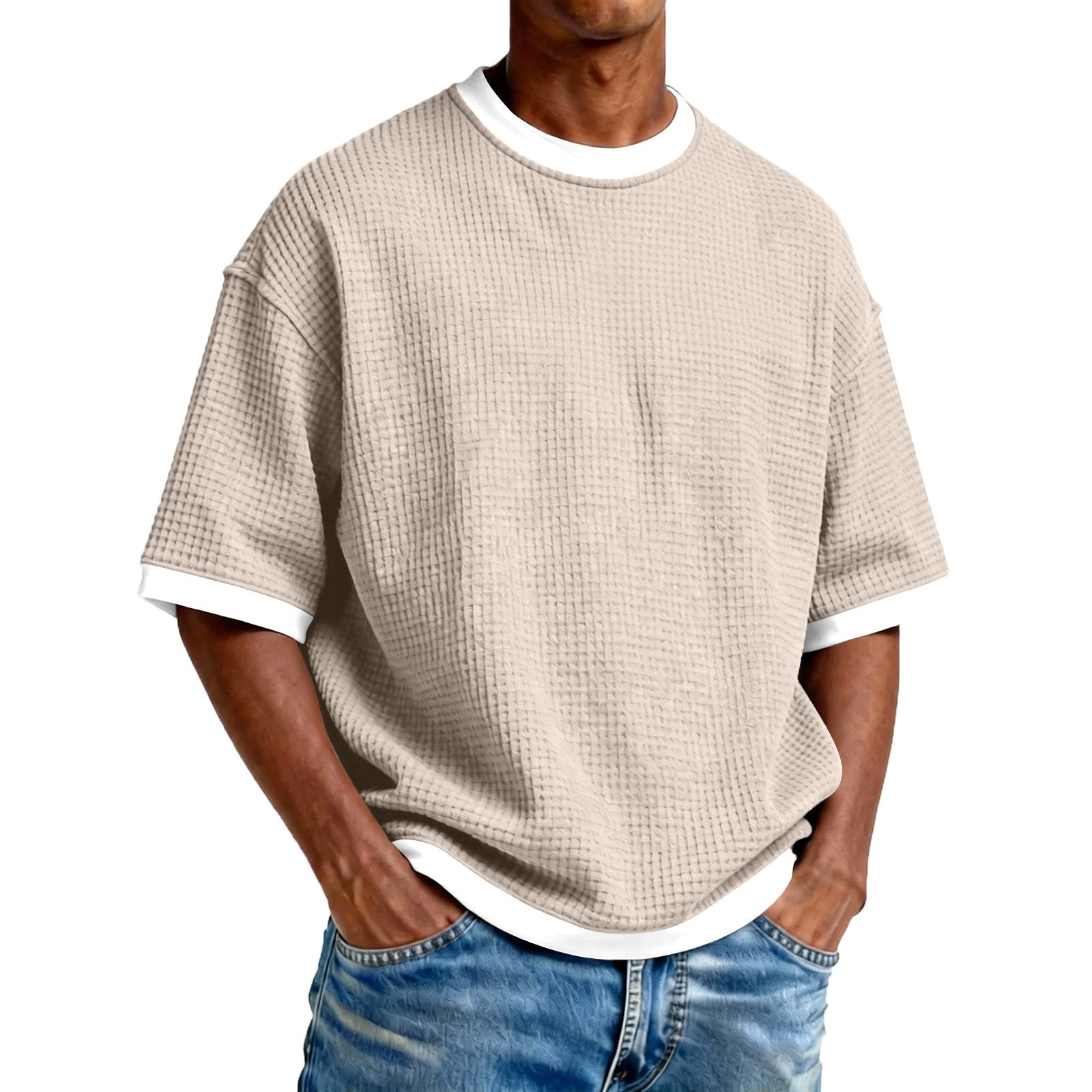 The Contrast Tee – Men's Crew-Neck Contrast-Color Short Sleeve T-Shirt - Undefyning Lynes