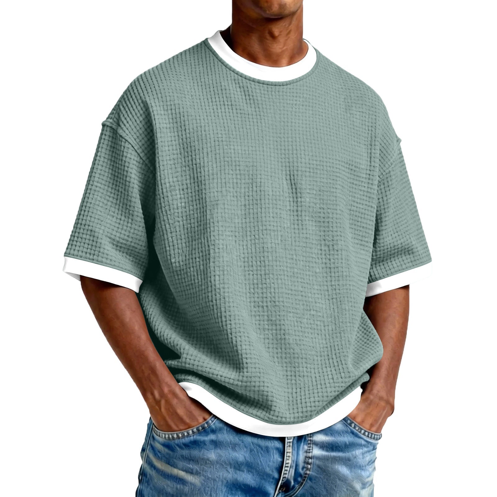 The Contrast Tee – Men's Crew-Neck Contrast-Color Short Sleeve T-Shirt - Undefyning Lynes