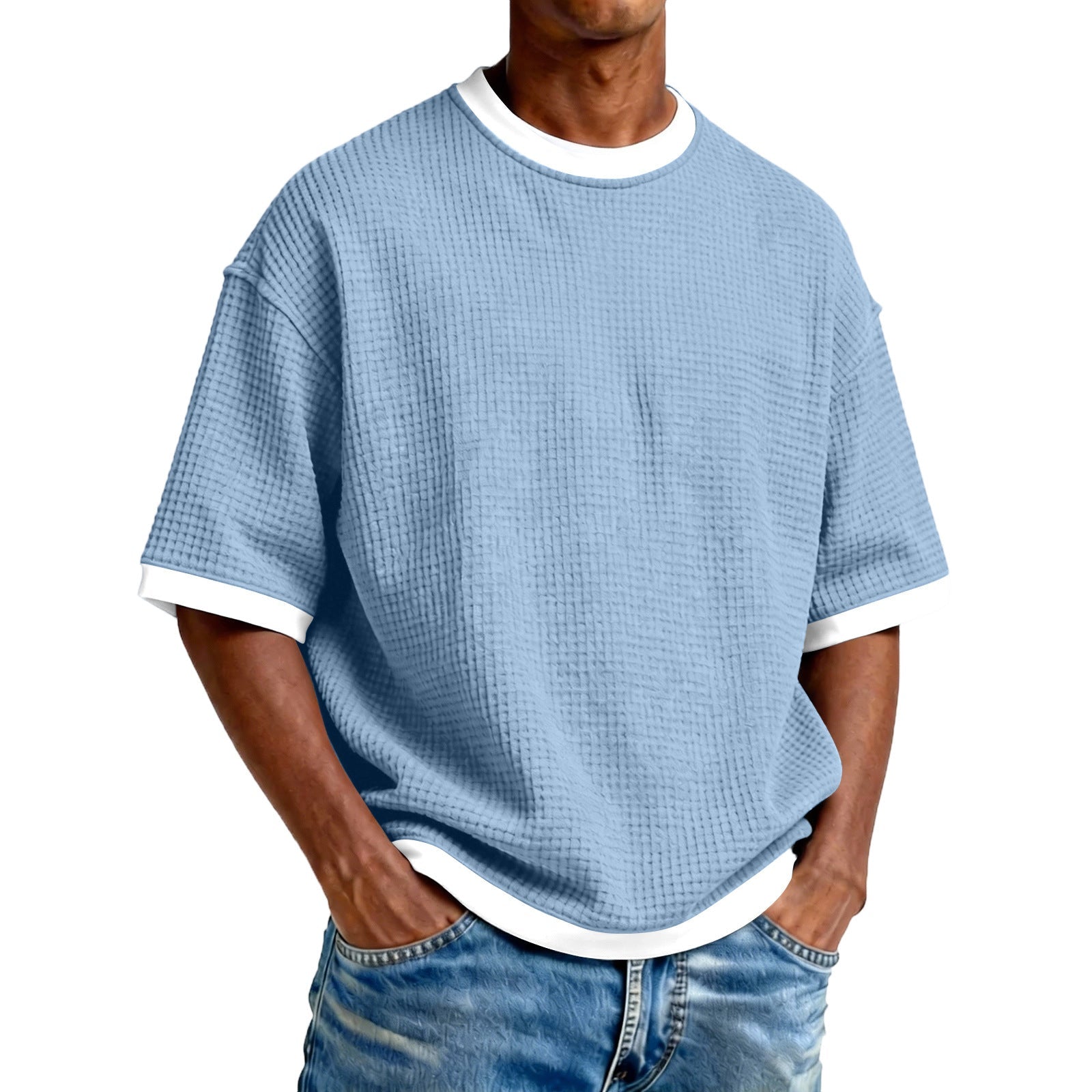 The Contrast Tee – Men's Crew-Neck Contrast-Color Short Sleeve T-Shirt - Undefyning Lynes