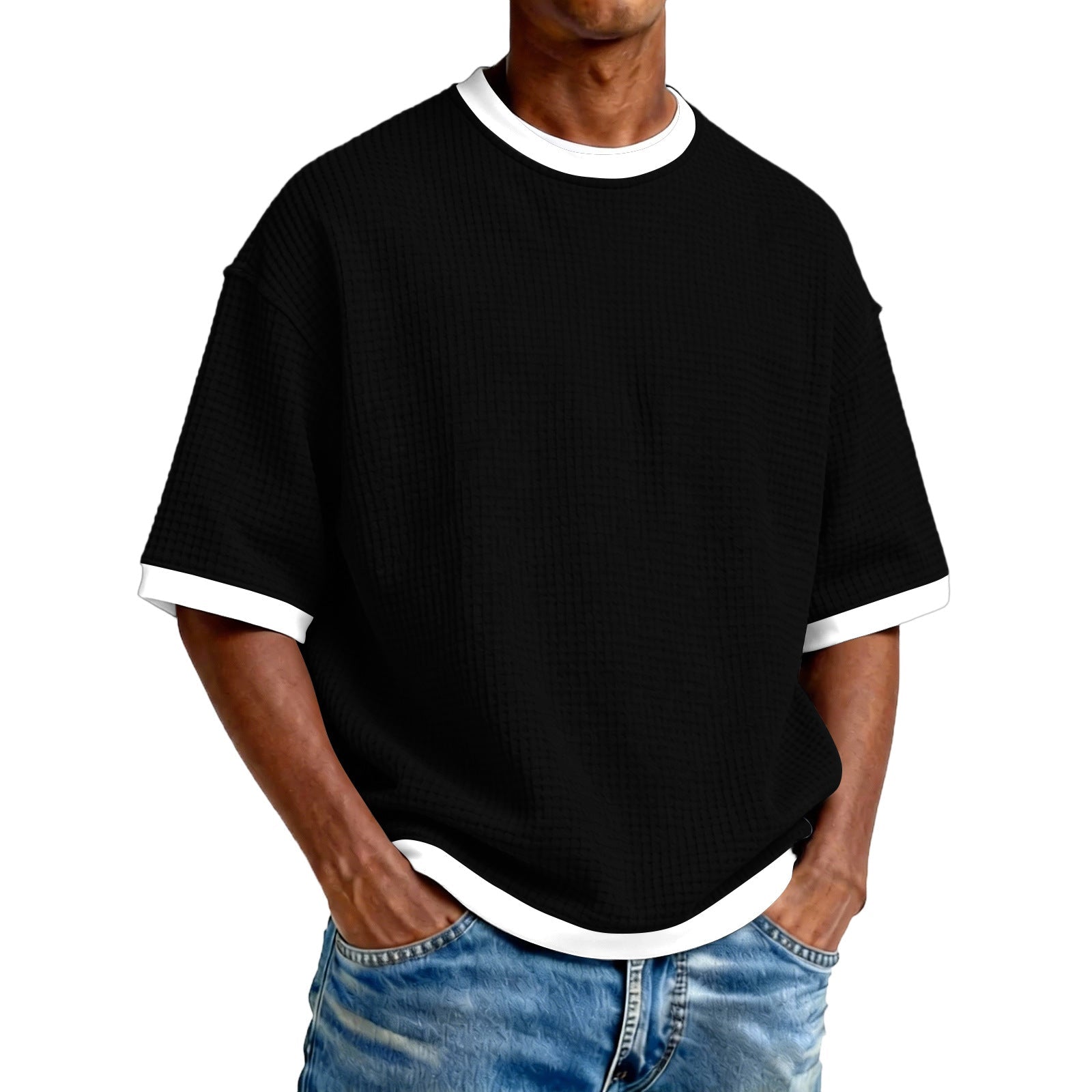 The Contrast Tee – Men's Crew-Neck Contrast-Color Short Sleeve T-Shirt - Undefyning Lynes