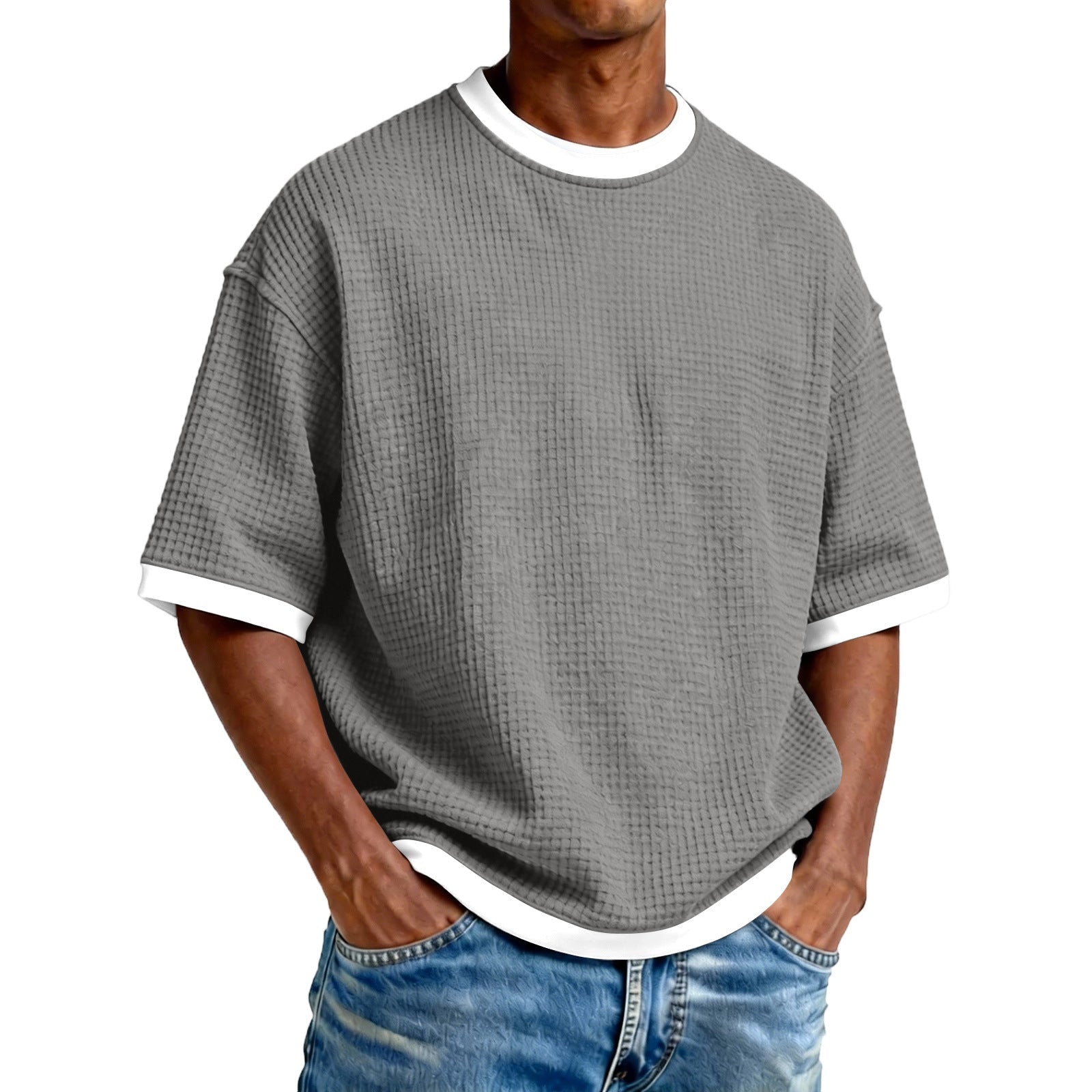 The Contrast Tee – Men's Crew-Neck Contrast-Color Short Sleeve T-Shirt - Undefyning Lynes