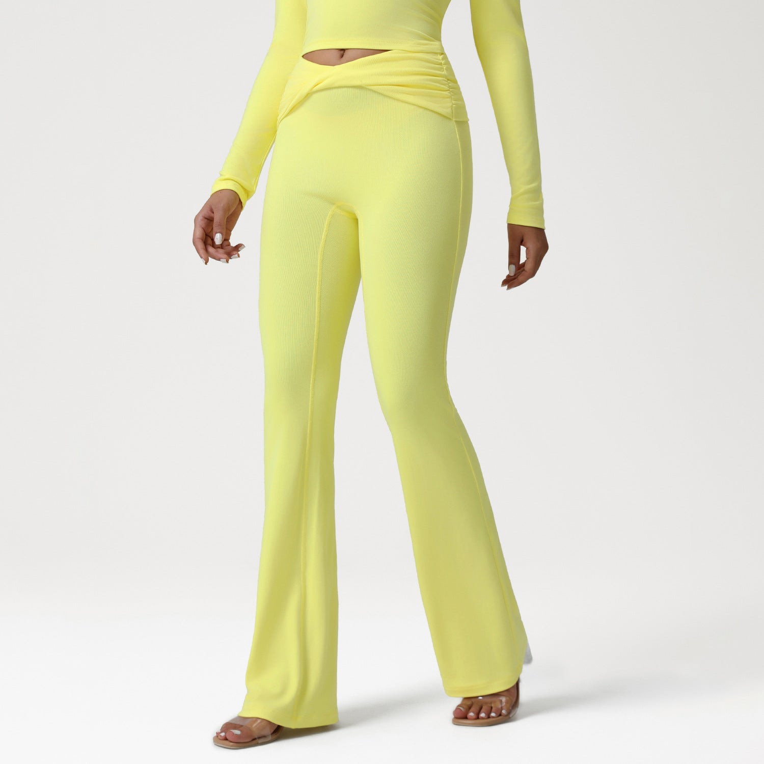 The CrossFlow Flare – Women's Cross High-Waist Flared Yoga Pants - Undefyning Lynes