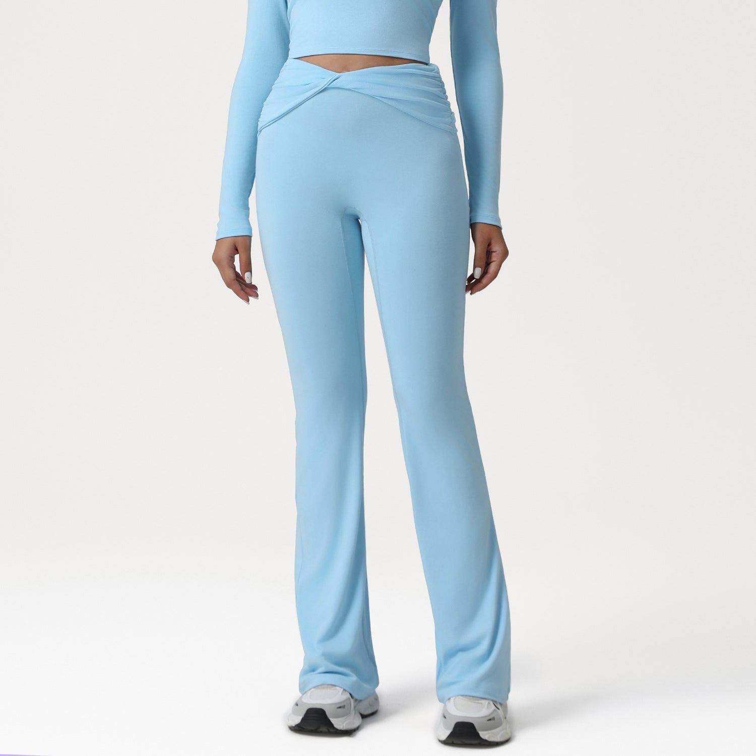 The CrossFlow Flare – Women's Cross High-Waist Flared Yoga Pants - Undefyning Lynes