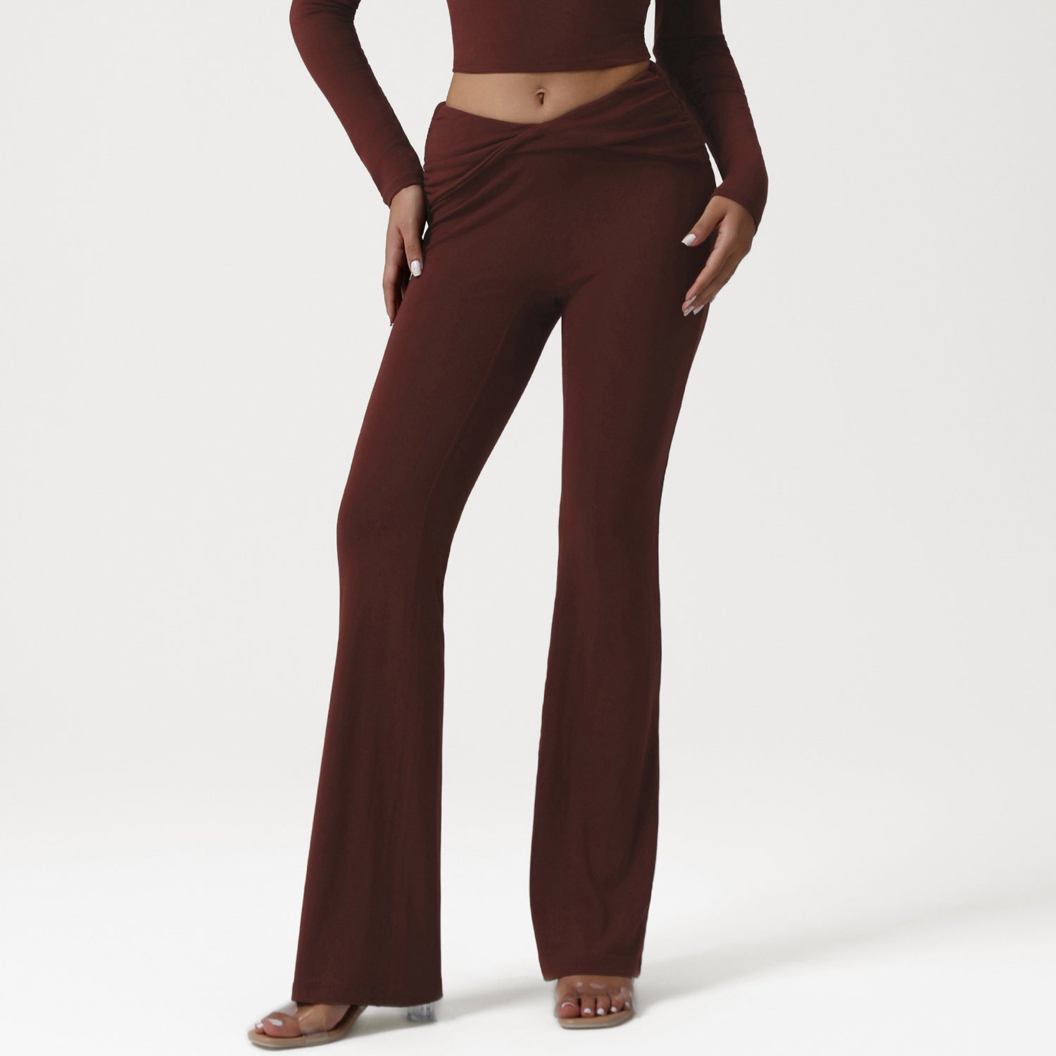 The CrossFlow Flare – Women's Cross High-Waist Flared Yoga Pants - Undefyning Lynes