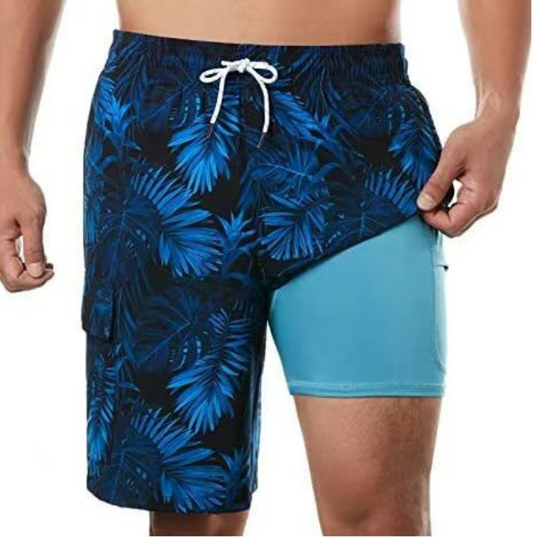 The Digital Wave – Men's 3D Print Double-Layer Beach Shorts - Undefyning Lynes