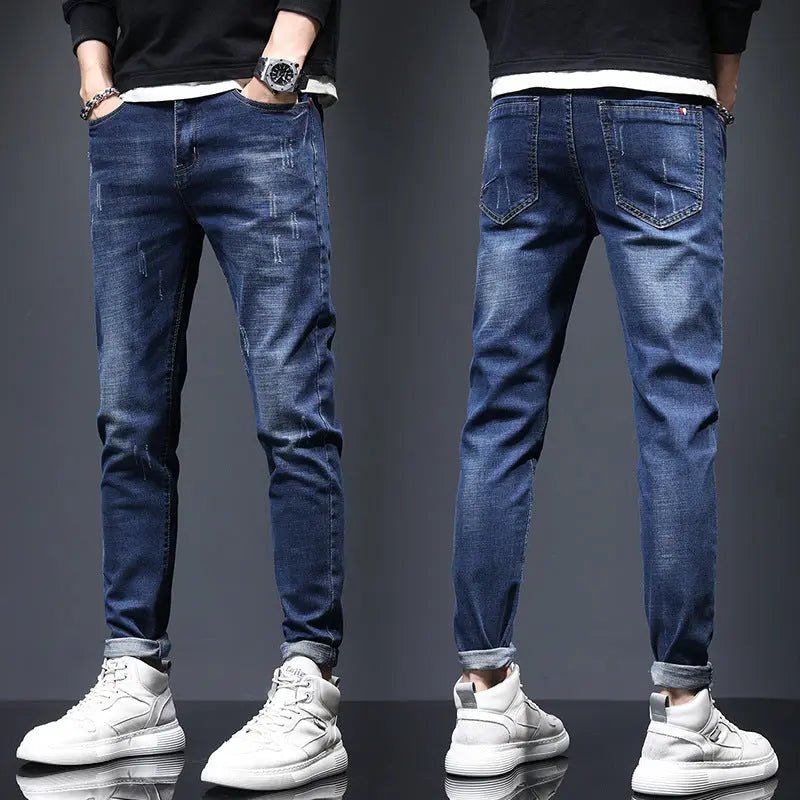 The Distressed Straight — Men's Ripped Straight-Leg Denim Jeans - Undefyning Lynes
