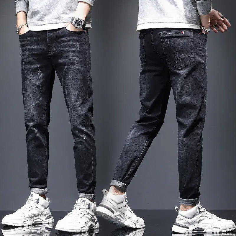 The Distressed Straight — Men's Ripped Straight-Leg Denim Jeans - Undefyning Lynes