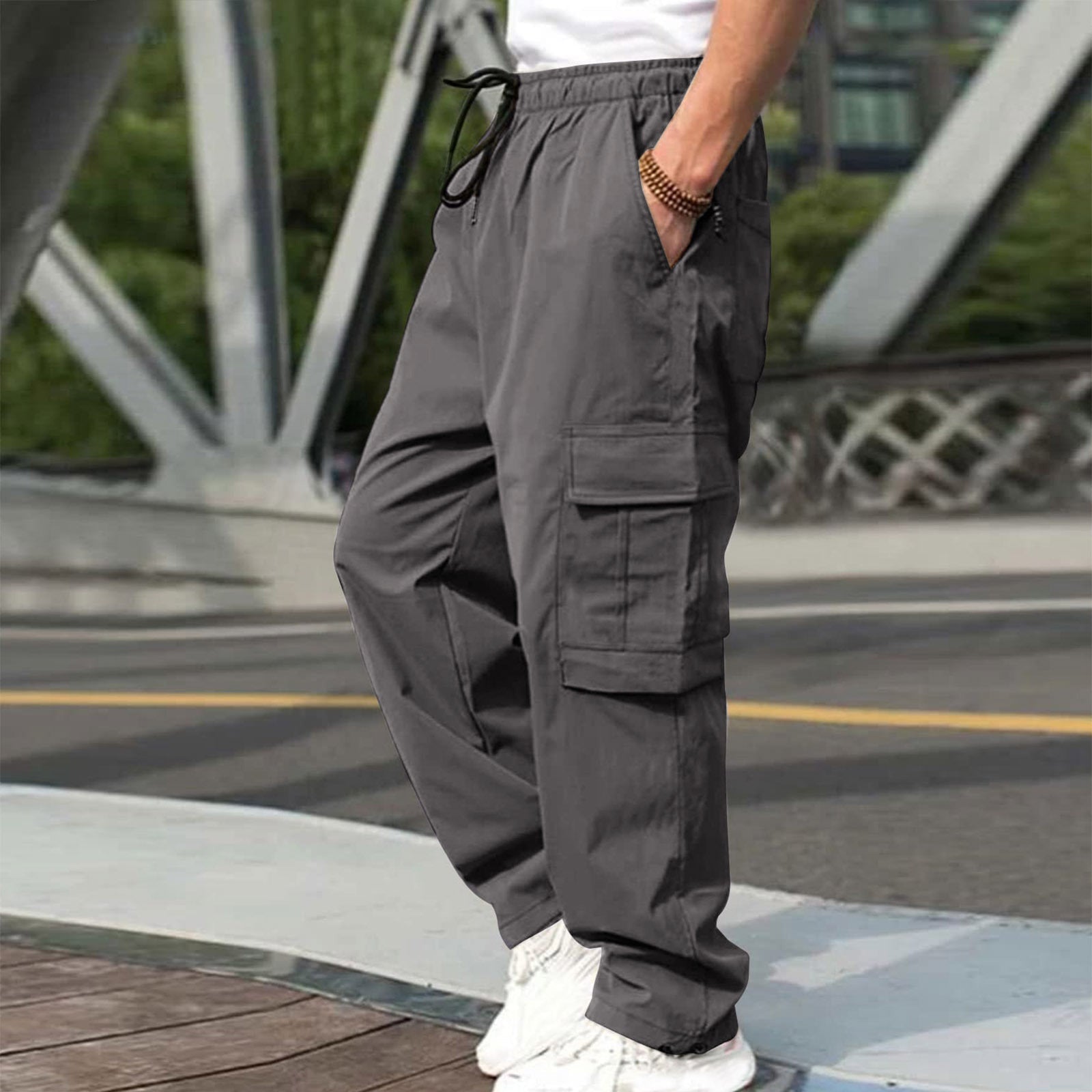 The Drawstring Cargo — Men's Loose Fit Straight-Leg Pants - Undefyning Lynes