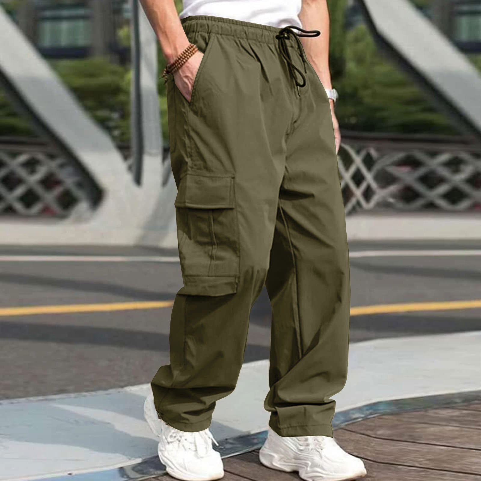 The Drawstring Cargo — Men's Loose Fit Straight-Leg Pants - Undefyning Lynes