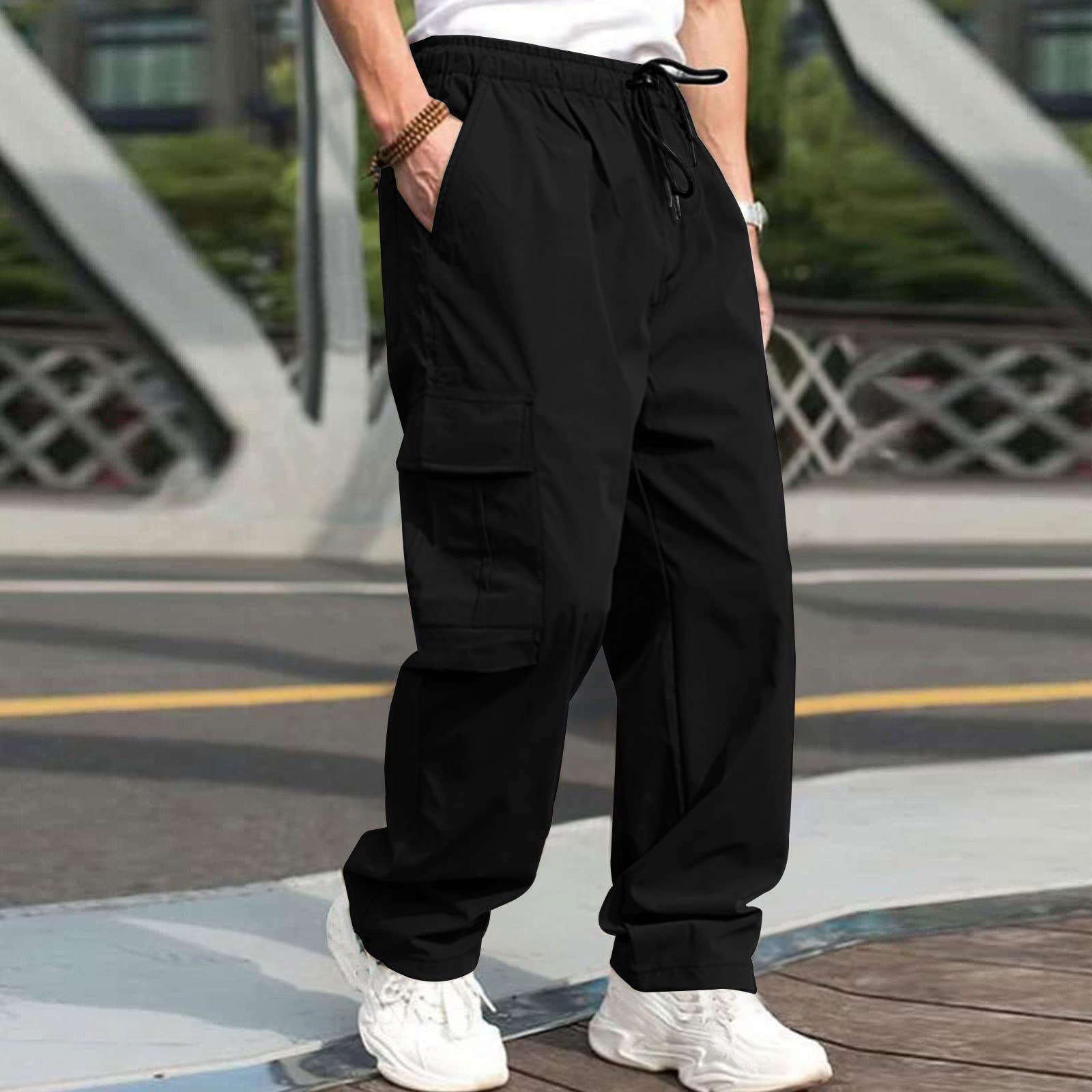 The Drawstring Cargo — Men's Loose Fit Straight-Leg Pants - Undefyning Lynes