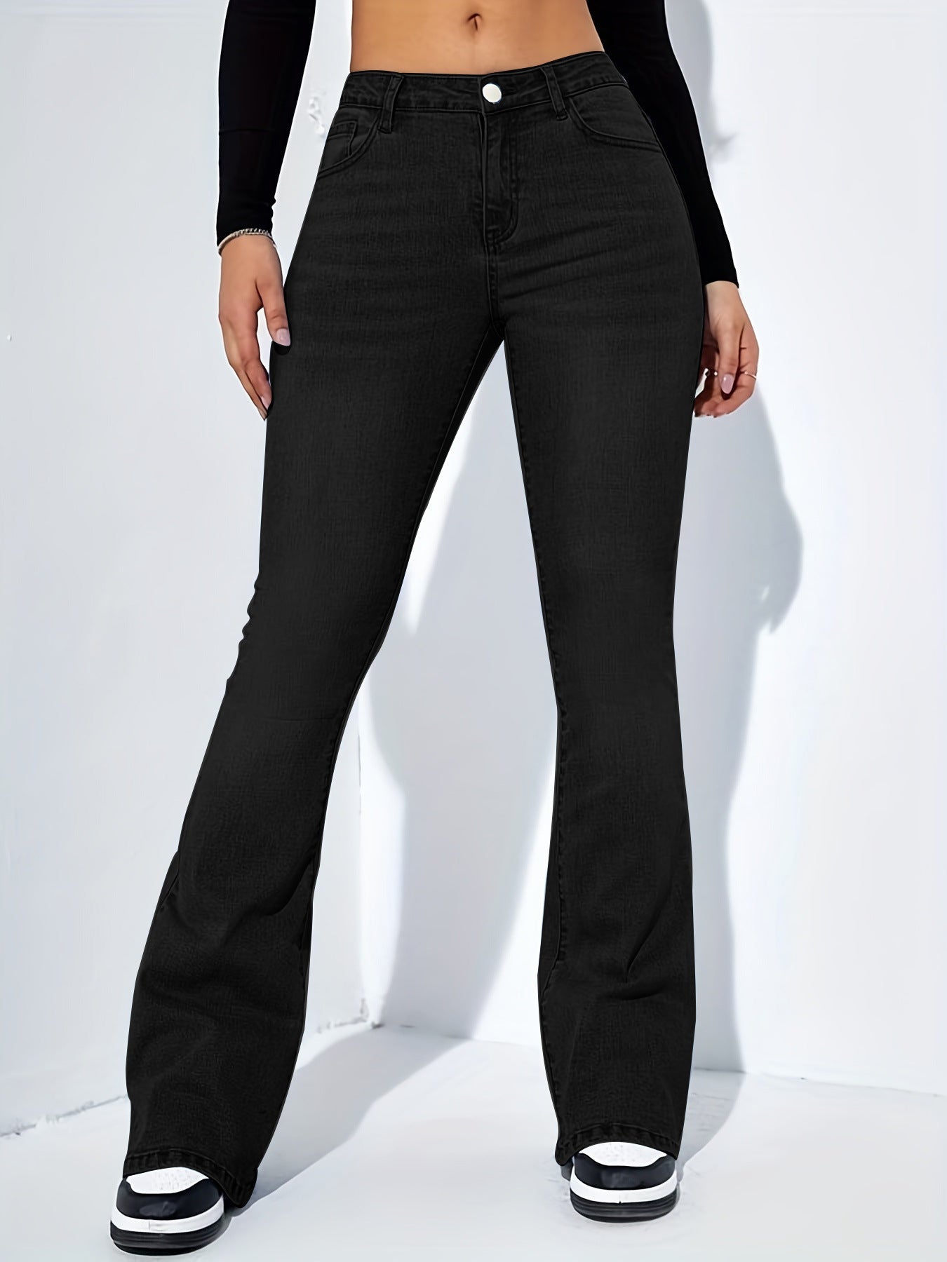 The FlareSlim Jean – Women's High-Waist Slim Flared Stretch Trousers - Undefyning Lynes