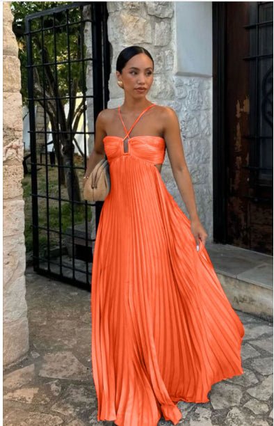The HaltWrap Dress – Women's Pleated Halter Sling Dress - Undefyning Lynes