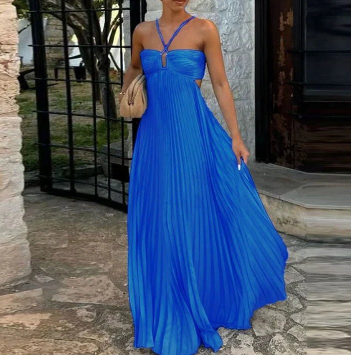 The HaltWrap Dress – Women's Pleated Halter Sling Dress - Undefyning Lynes
