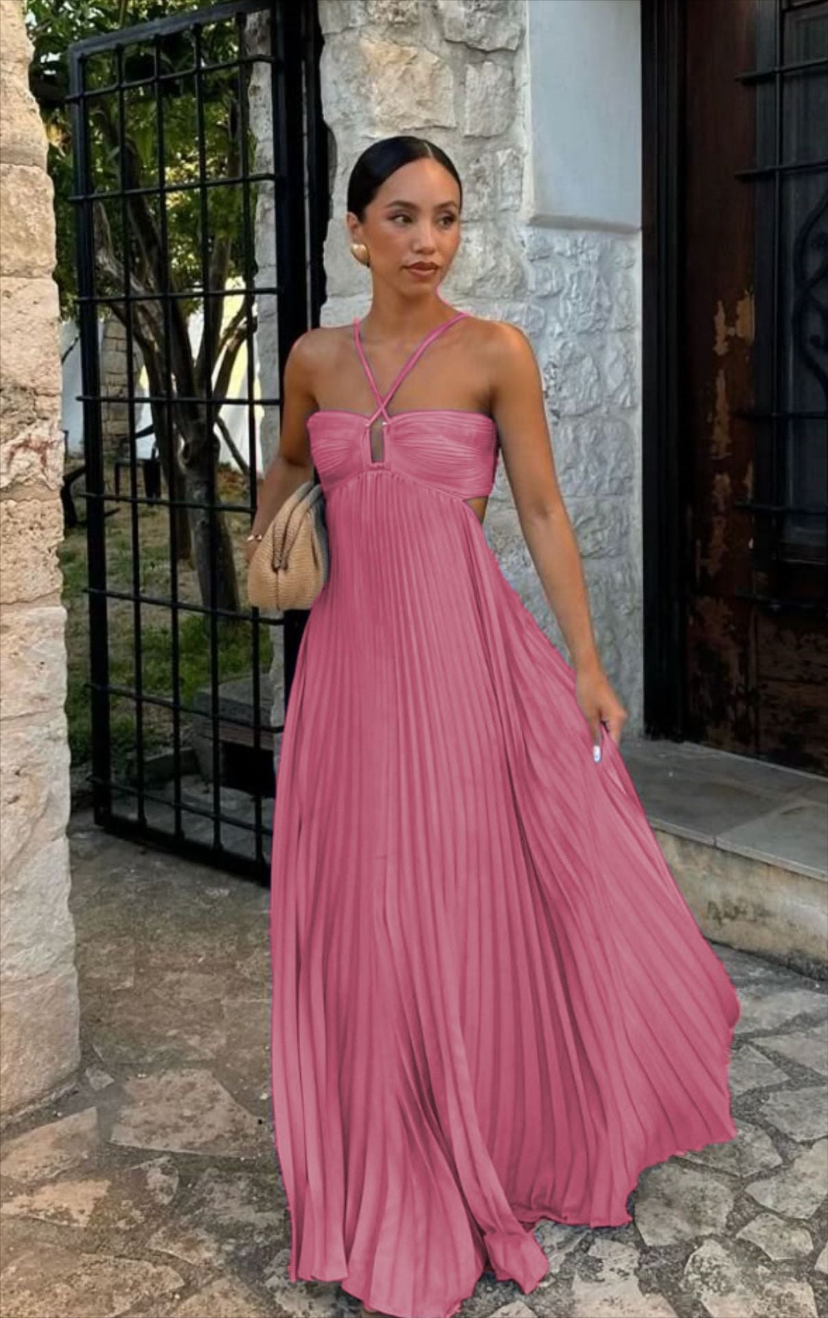 The HaltWrap Dress – Women's Pleated Halter Sling Dress - Undefyning Lynes