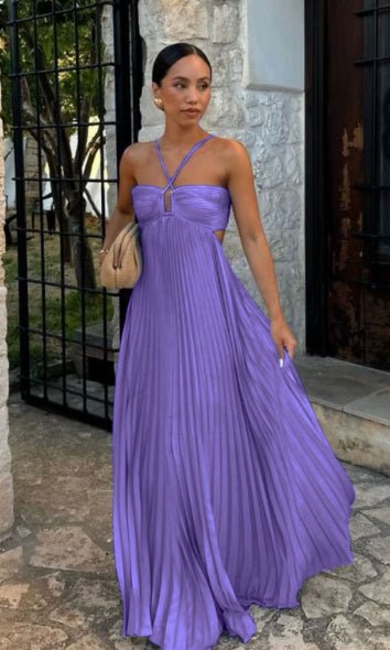 The HaltWrap Dress – Women's Pleated Halter Sling Dress - Undefyning Lynes