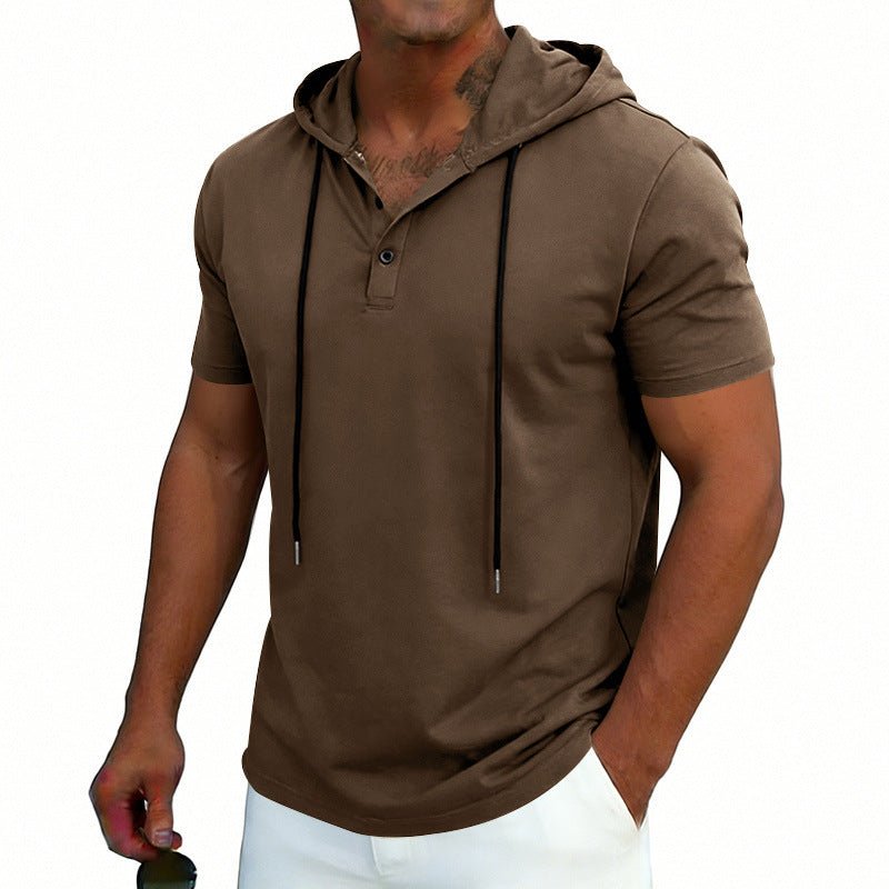 The Hooded Henley — Men's Short-Sleeve Pullover Shirt - Undefyning Lynes