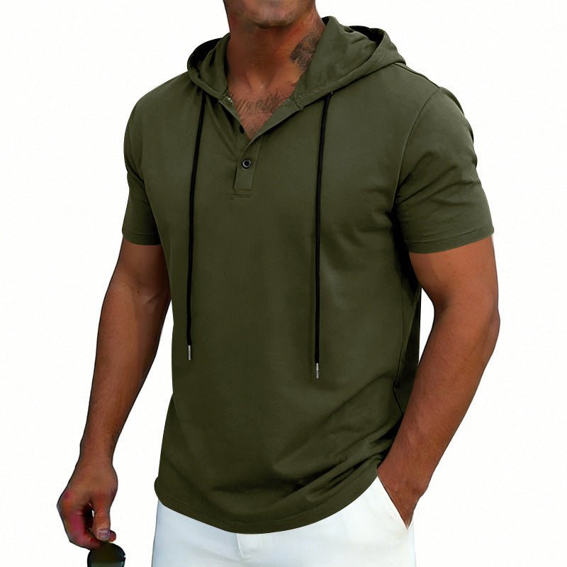 The Hooded Henley — Men's Short-Sleeve Pullover Shirt - Undefyning Lynes