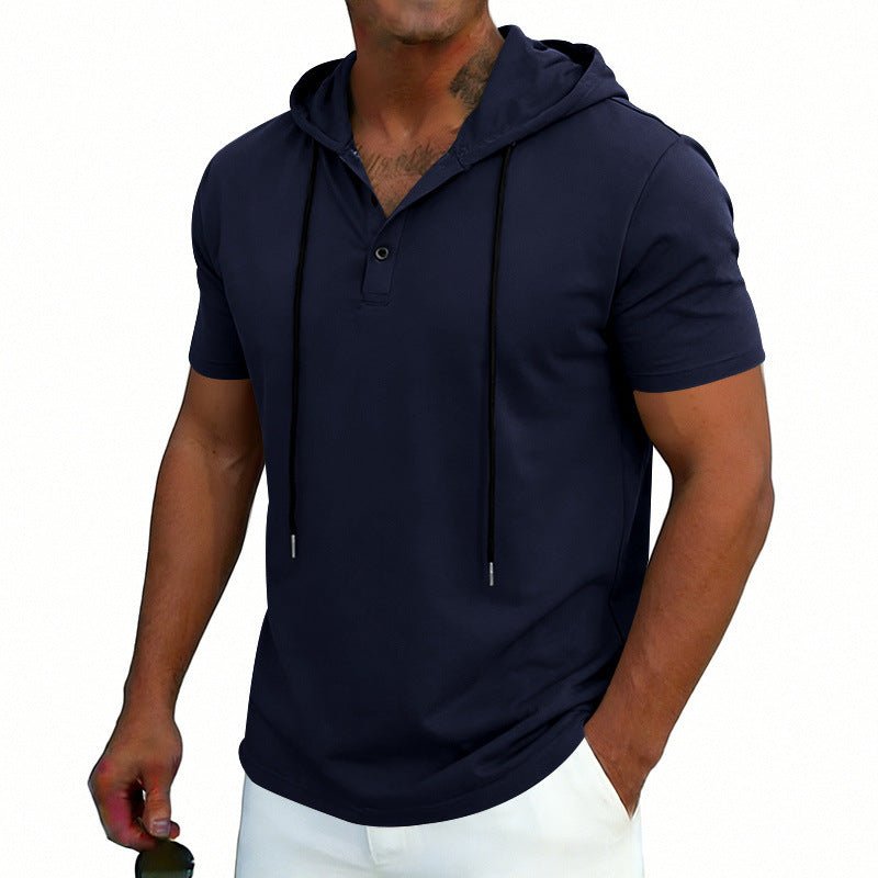 The Hooded Henley — Men's Short-Sleeve Pullover Shirt - Undefyning Lynes