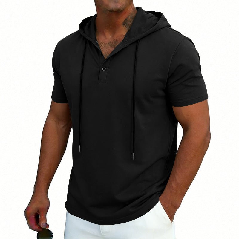 The Hooded Henley — Men's Short-Sleeve Pullover Shirt - Undefyning Lynes