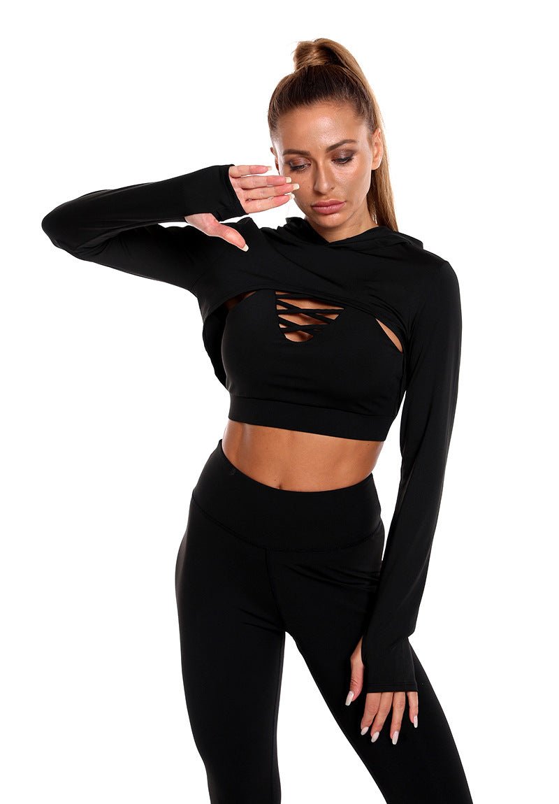 The HoodedTrio Set – Women's 3-Piece Hooded Sports Gym Outfit - Undefyning Lynes