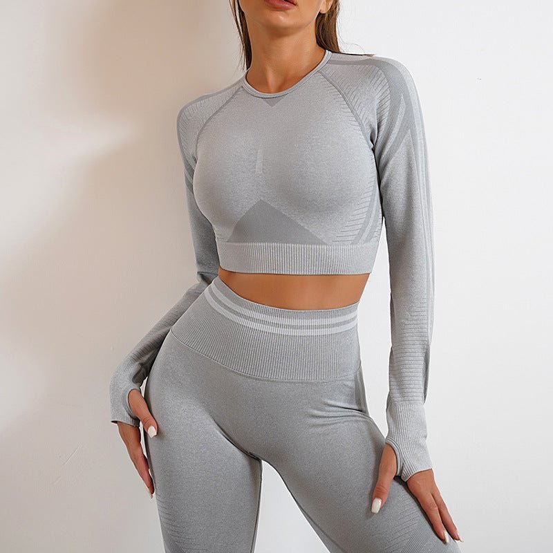 The LiftMatch Set – Women's Seamless Butt-Lift Gym Leggings & Long Sleeve Top - Undefyning Lynes