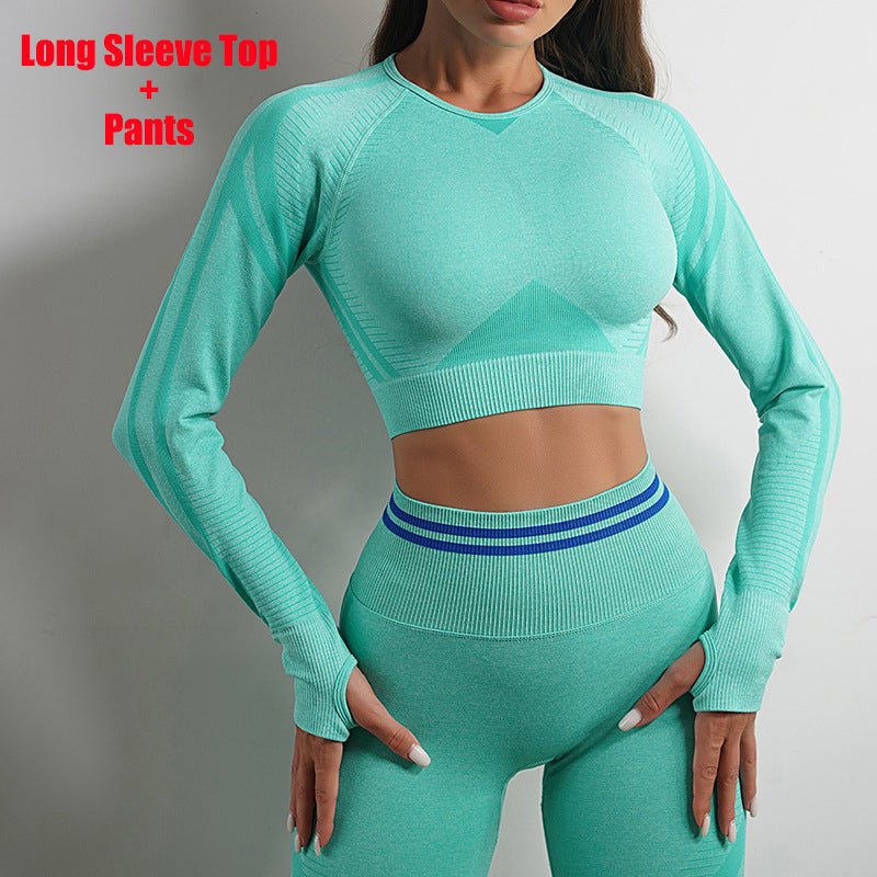 The LiftMatch Set – Women's Seamless Butt-Lift Gym Leggings & Long Sleeve Top - Undefyning Lynes