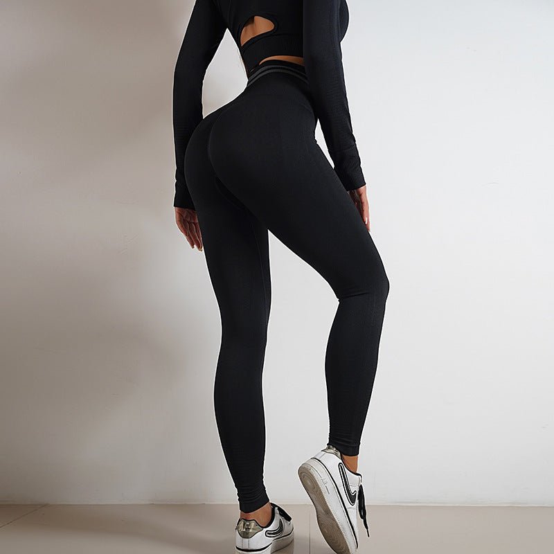 The LiftMatch Set – Women's Seamless Butt-Lift Gym Leggings & Long Sleeve Top - Undefyning Lynes