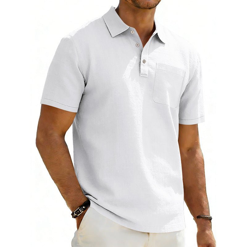 The Linen Polo – Men's Lapel Collar Linen Blend Pocket Shirt - Undefyning Lynes