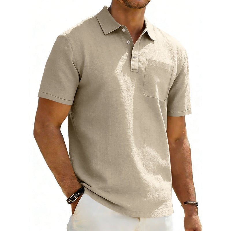 The Linen Polo – Men's Lapel Collar Linen Blend Pocket Shirt - Undefyning Lynes