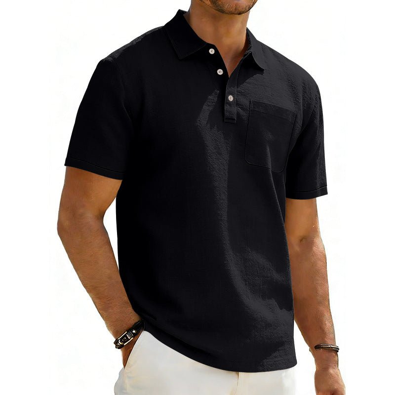 The Linen Polo – Men's Lapel Collar Linen Blend Pocket Shirt - Undefyning Lynes