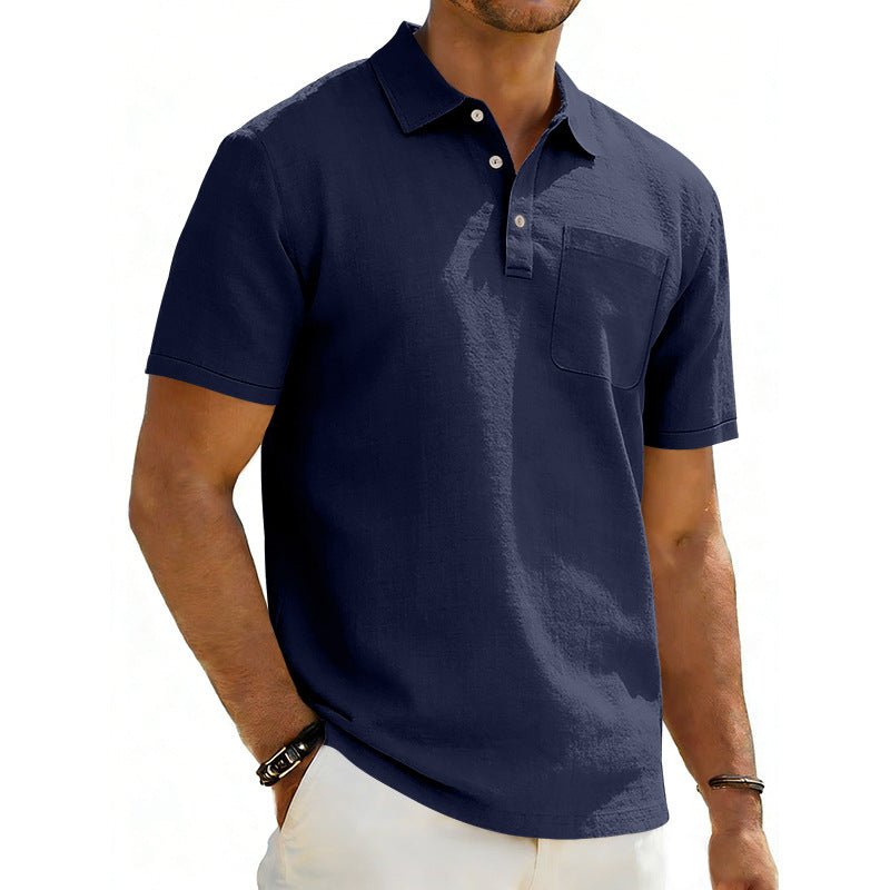 The Linen Polo – Men's Lapel Collar Linen Blend Pocket Shirt - Undefyning Lynes