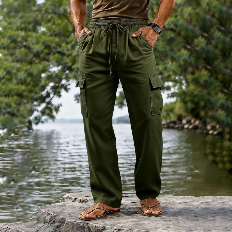 The Linen Trouser — Men's Cotton-Linen Straight-Leg Drawstring Pants - Undefyning Lynes