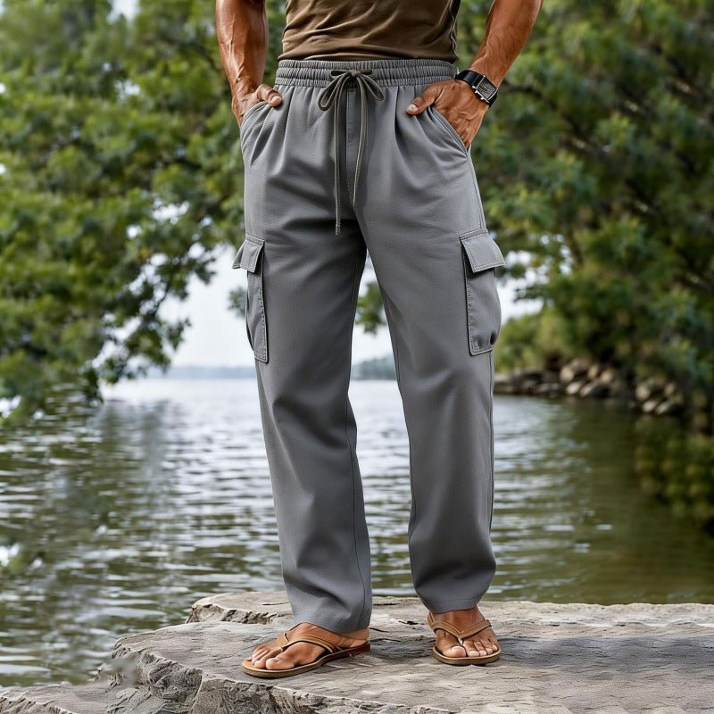 The Linen Trouser — Men's Cotton-Linen Straight-Leg Drawstring Pants - Undefyning Lynes