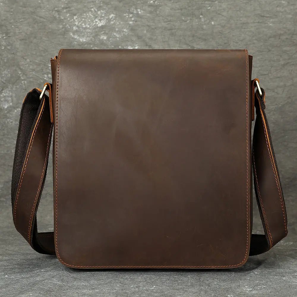 The Maverick: Men's Premium Crazy Horse Leather Everyday Crossbody Bag - Undefyning Lynes