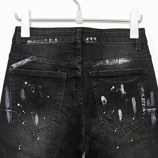 The Paint Splatter — Men's Straight-Leg Paint Splatter Stretch Denim Jeans - Undefyning Lynes