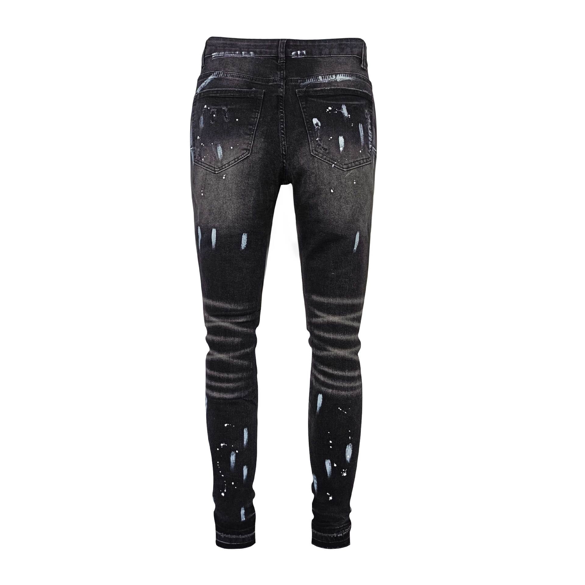 The Paint Splatter — Men's Straight-Leg Paint Splatter Stretch Denim Jeans - Undefyning Lynes