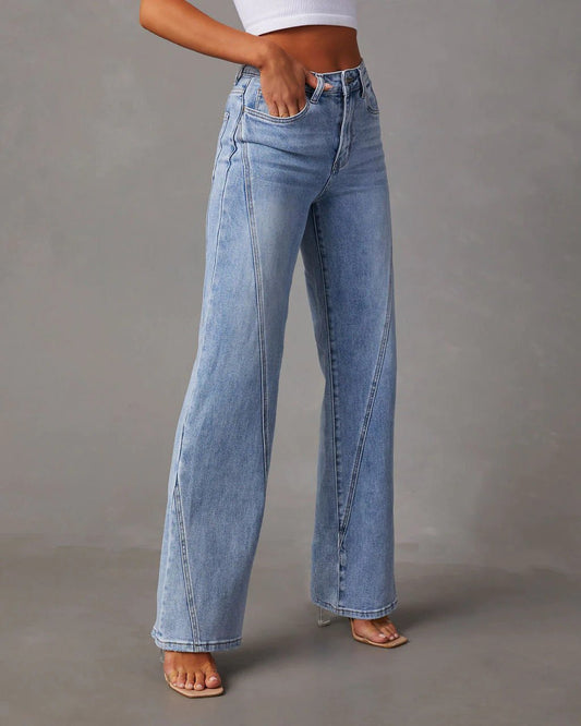 The PatchWide Jean – Women's Casual Patchwork Wide Leg Denim - Undefyning Lynes