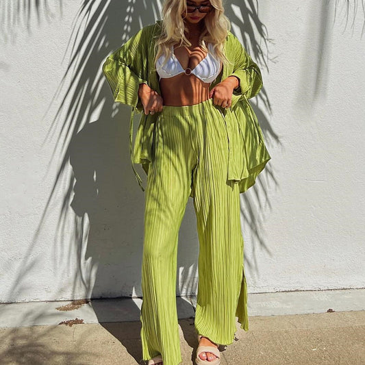The PleatLounge Set – Women's Effortless Pleated Lounge Two-Piece - Undefyning Lynes