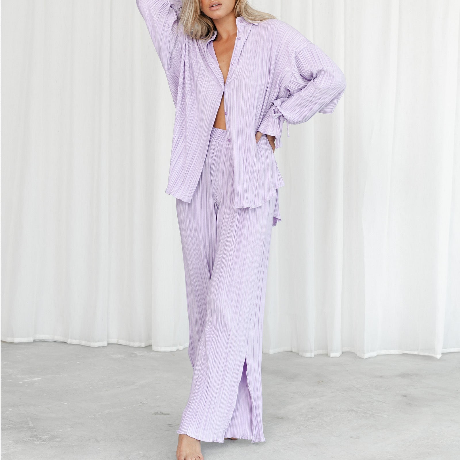 The PleatLounge Set – Women's Effortless Pleated Lounge Two-Piece - Undefyning Lynes