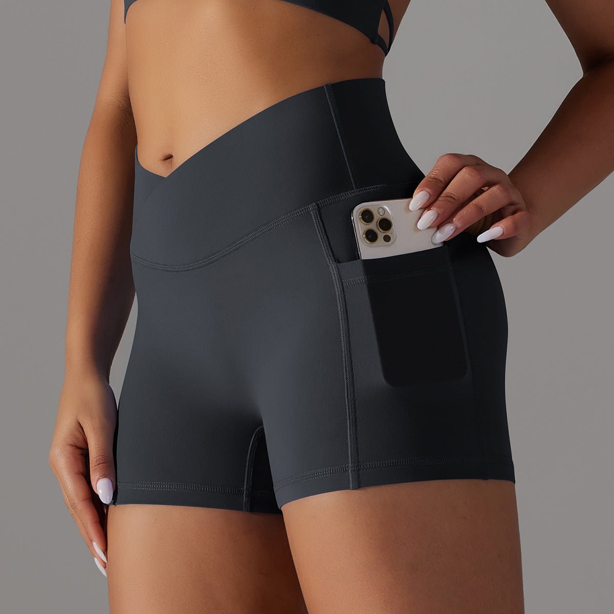 The PocketFlow Short – Women's High-Waist Yoga Shorts with Phone Pocket - Undefyning Lynes