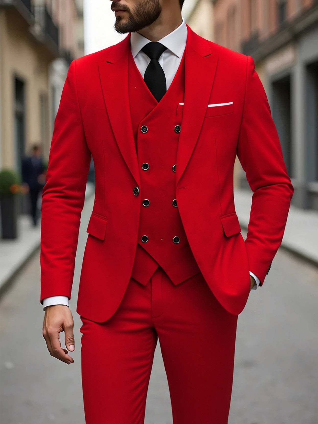 The Power Suit — Men's Double-Breasted Three-Piece Business Suit - Undefyning Lynes