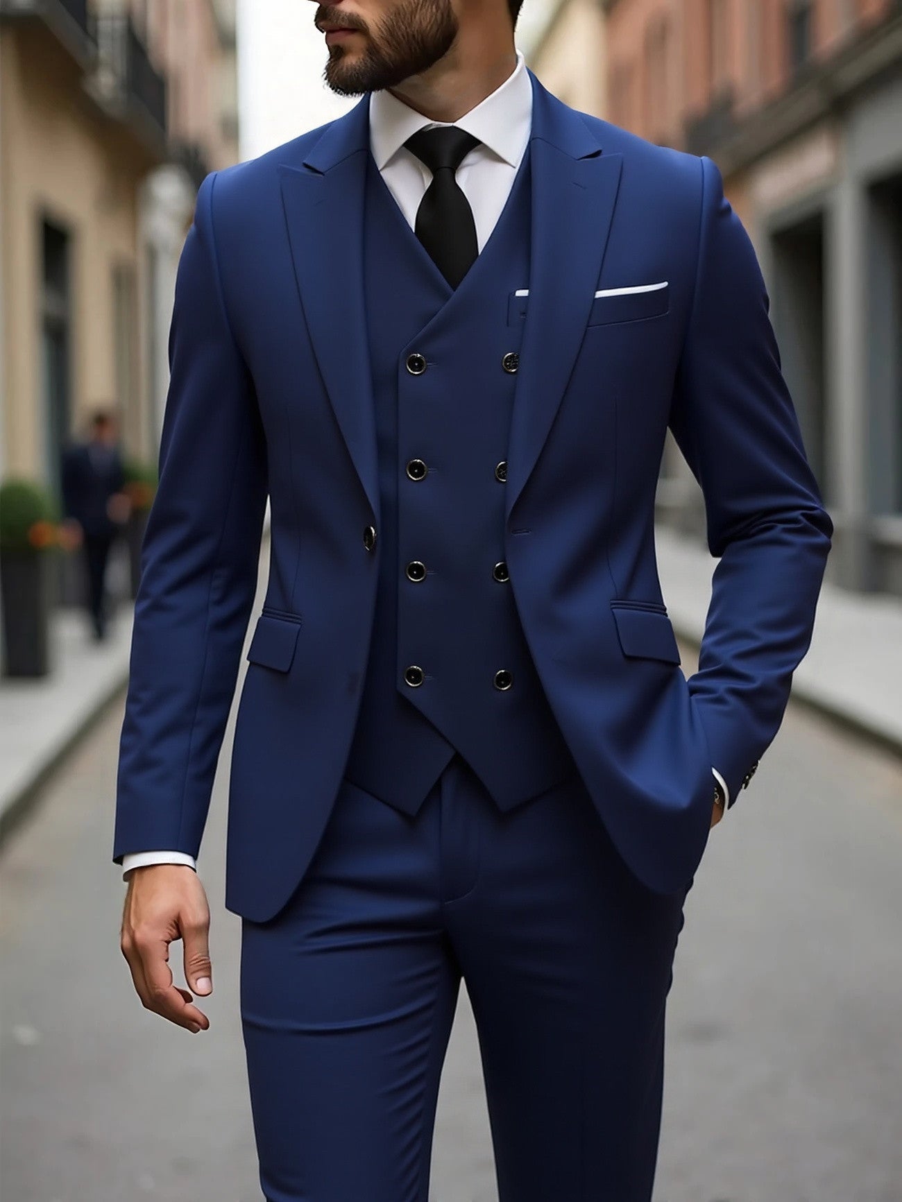 The Power Suit — Men's Double-Breasted Three-Piece Business Suit - Undefyning Lynes