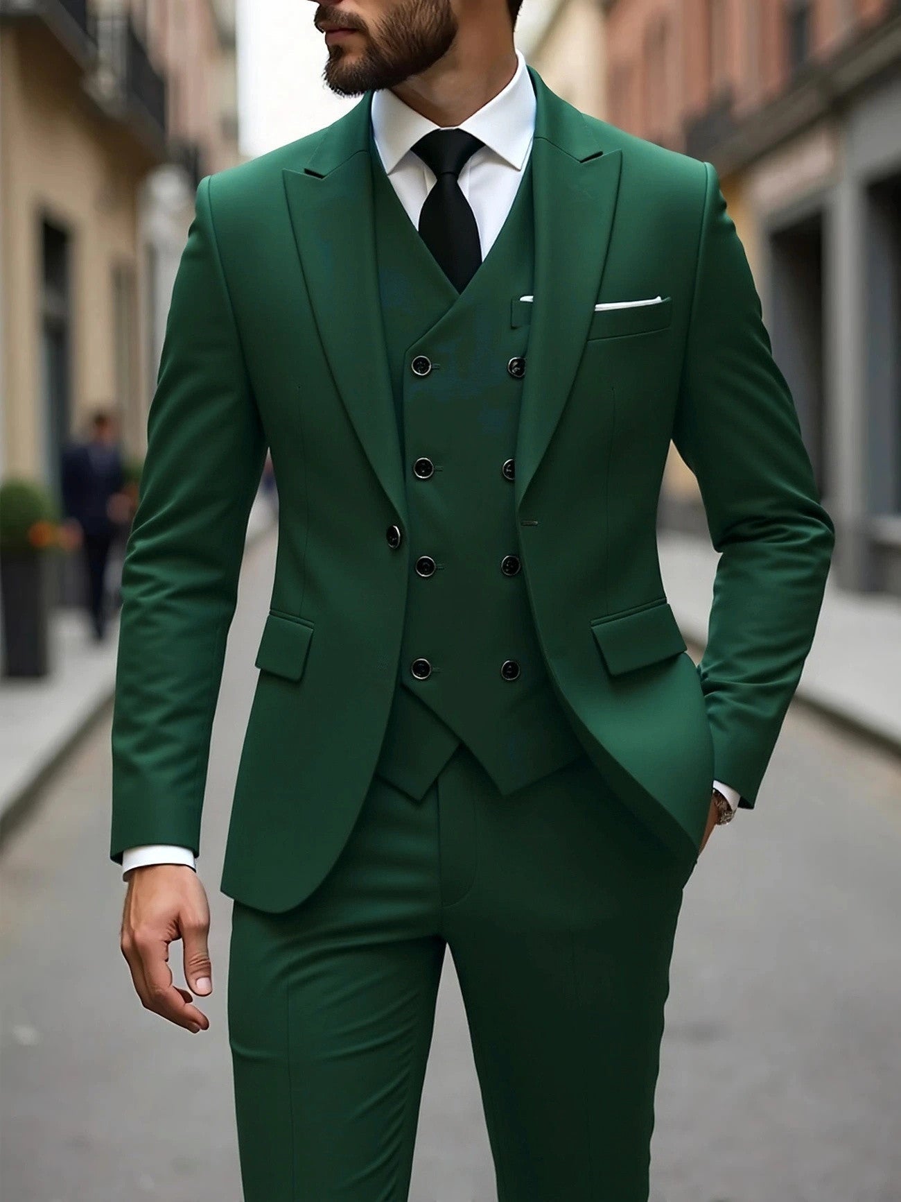 The Power Suit — Men's Double-Breasted Three-Piece Business Suit - Undefyning Lynes