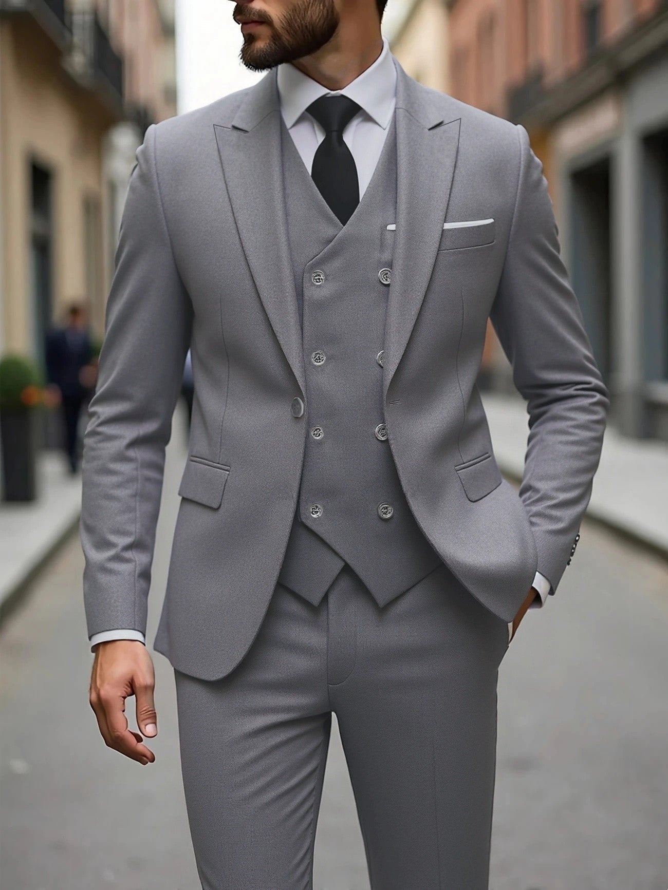 The Power Suit — Men's Double-Breasted Three-Piece Business Suit - Undefyning Lynes