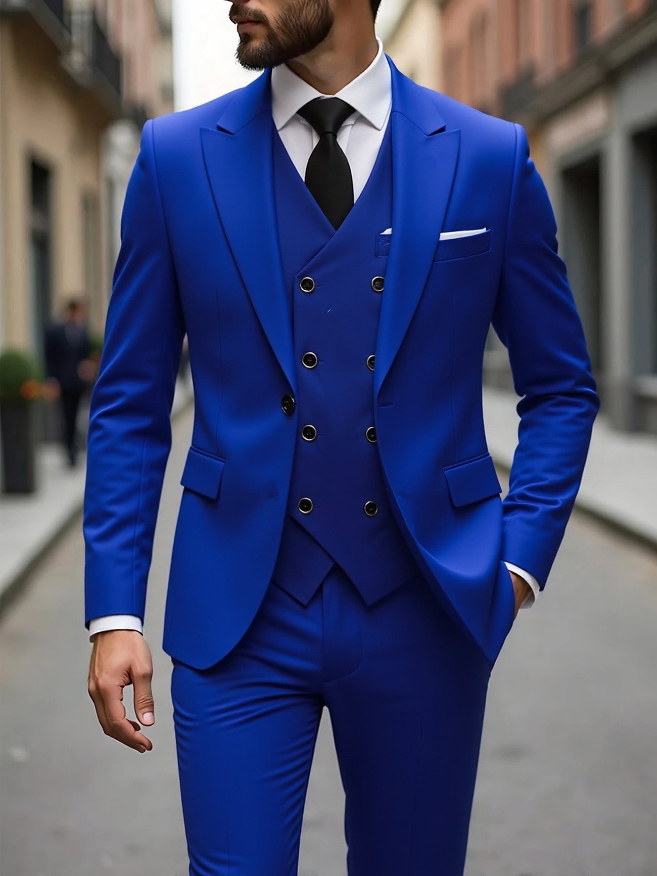 The Power Suit — Men's Double-Breasted Three-Piece Business Suit - Undefyning Lynes
