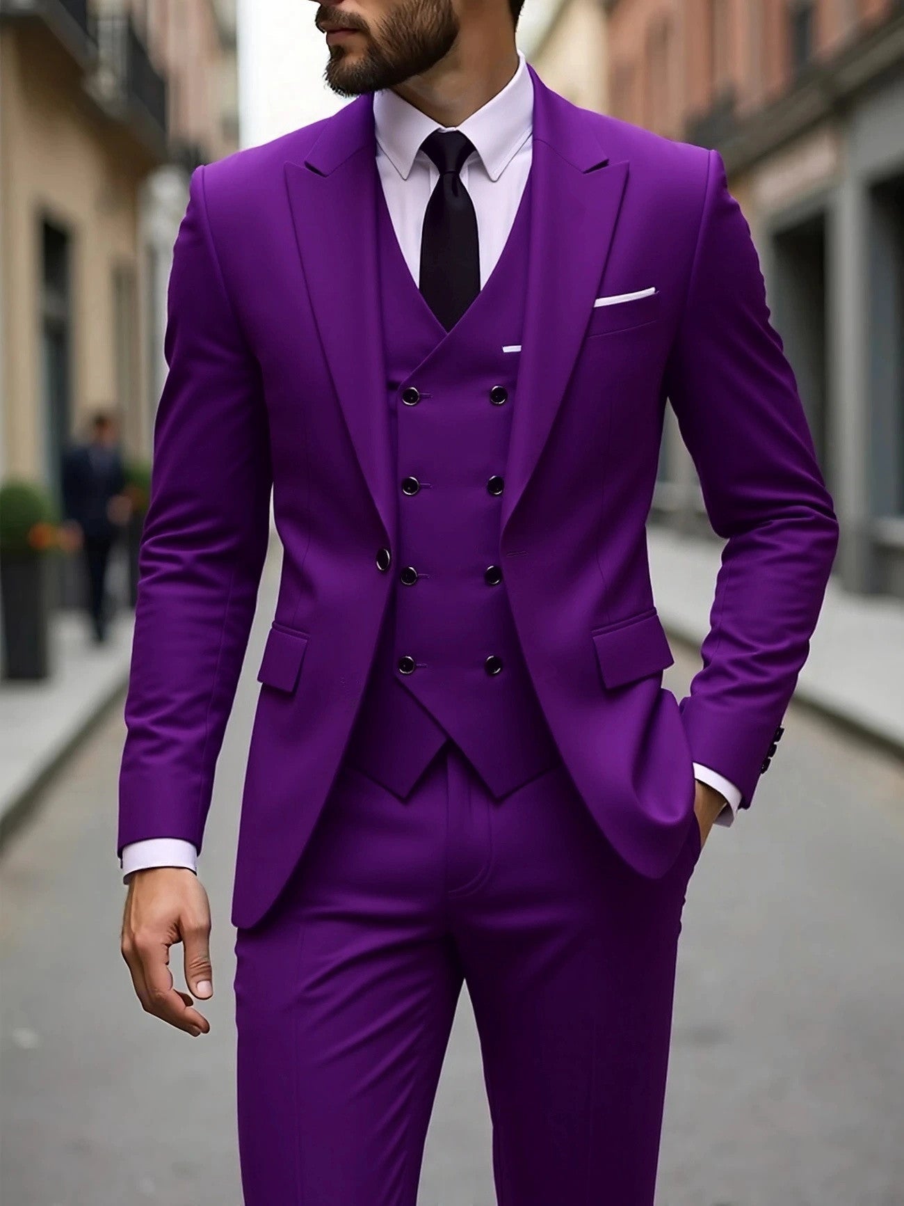 The Power Suit — Men's Double-Breasted Three-Piece Business Suit - Undefyning Lynes