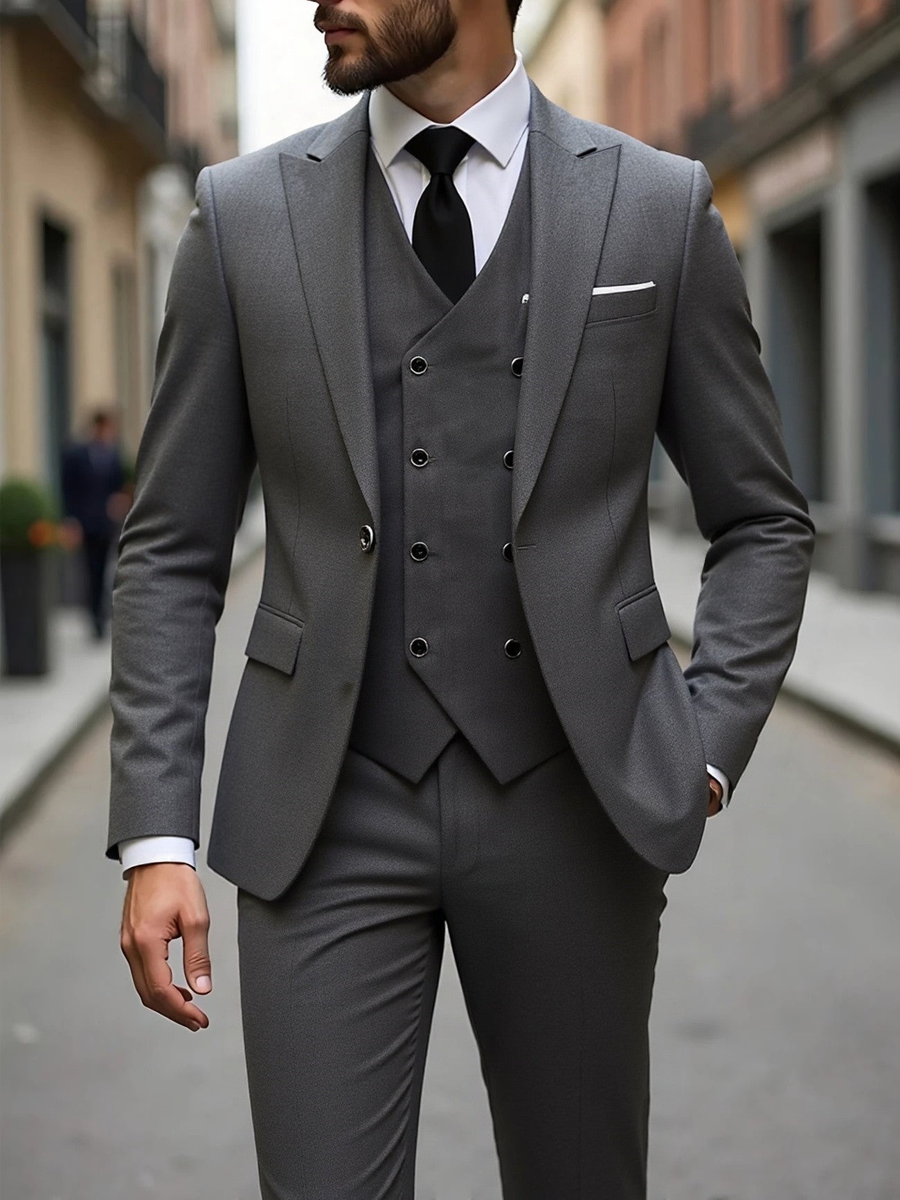 The Power Suit — Men's Double-Breasted Three-Piece Business Suit - Undefyning Lynes